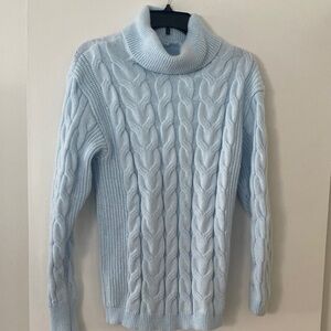 SHEIN Soft Blue Cowl Neck Sweater